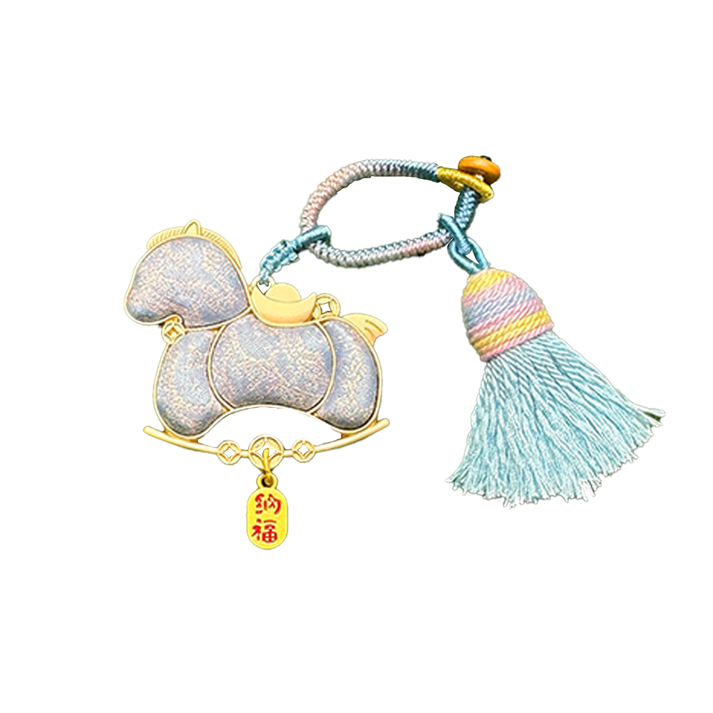 Li Dexi "Auspicious Clouds & Auspicious Snow" Song Brocade Bag Charm 李德喜祥云瑞雪宋锦包挂
