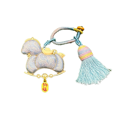Li Dexi "Auspicious Clouds & Auspicious Snow" Song Brocade Bag Charm 李德喜祥云瑞雪宋锦包挂