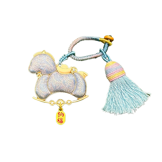 Li Dexi "Auspicious Clouds & Auspicious Snow" Song Brocade Bag Charm 李德喜祥云瑞雪宋锦包挂