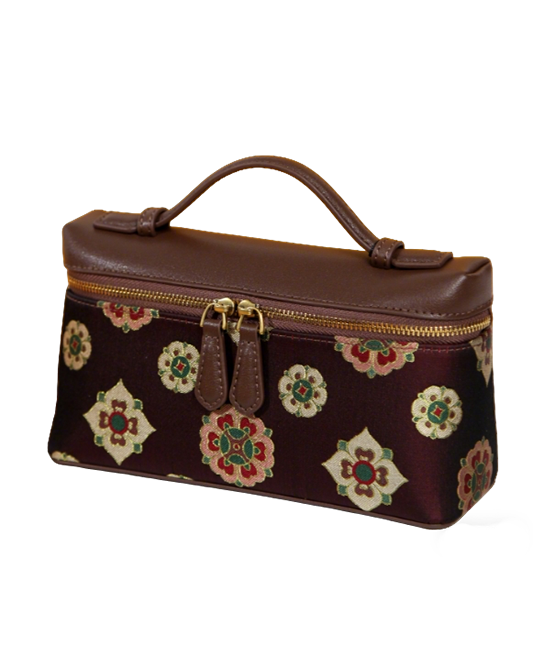 Pipa & Precious Flower Pattern Song Brocade Clutch 琵琶宝相纹宋锦手拿包