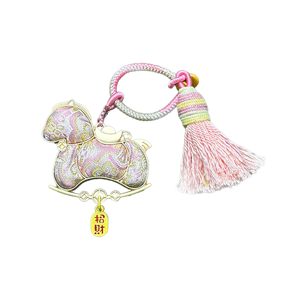 Shangjiukai Pink "Dingsheng Pattern" Song Brocade Bag Charm 上久楷粉色定胜纹宋锦包挂