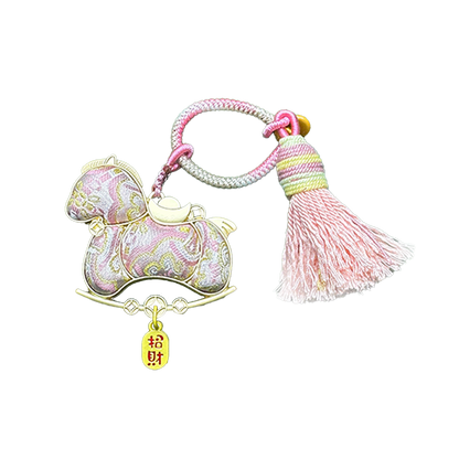 Shangjiukai Pink "Dingsheng Pattern" Song Brocade Bag Charm 上久楷粉色定胜纹宋锦包挂