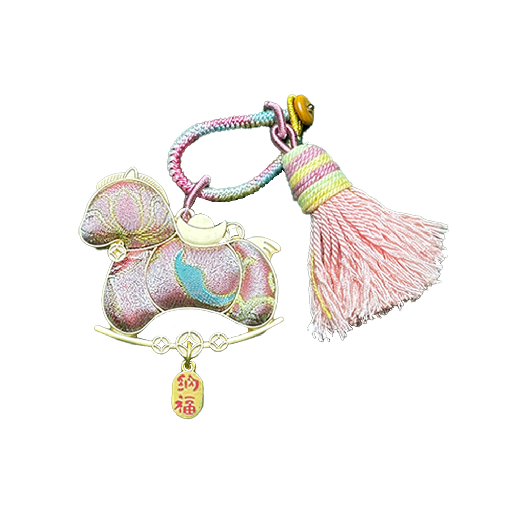 Li Dexi "Leaping Carp" Song Brocade Bag Charm 李德喜鱼跃龙门宋锦包挂