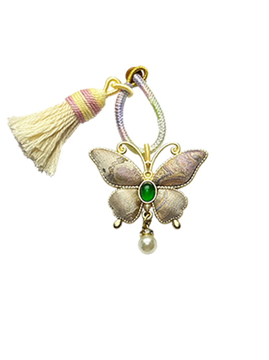 Shangjiukai "Colorful Butterflies" Song Brocade Bag Charm 上久楷瑞彩蝶舞宋锦包挂