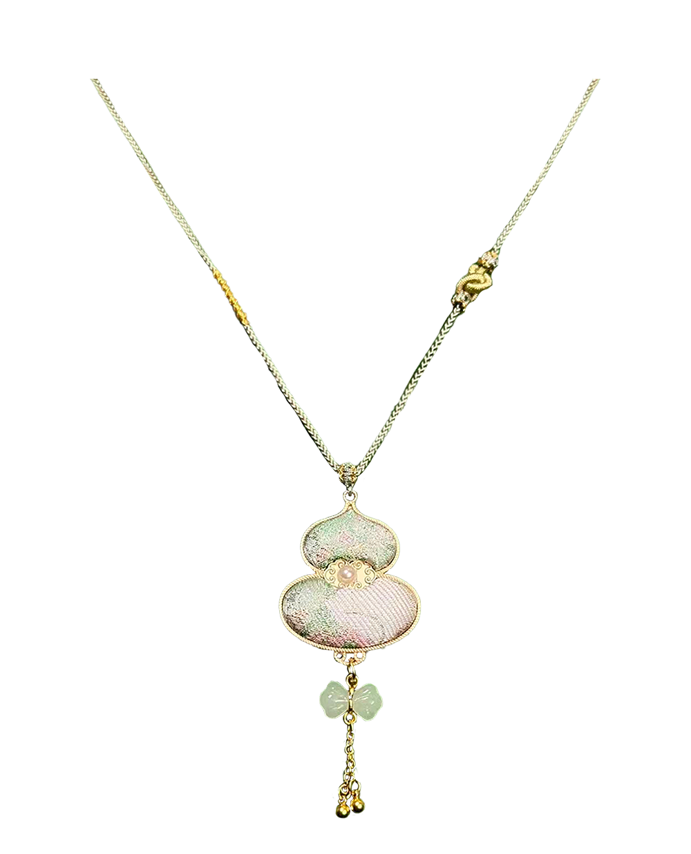 Moon & Spring Rabbit Song Brocade Necklace 周家明月兔衔春宋锦项链