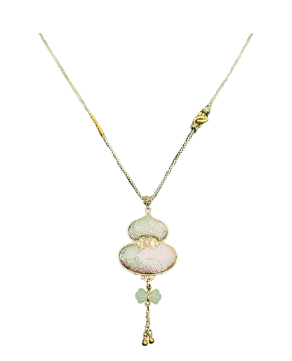 Moon & Spring Rabbit Song Brocade Necklace 周家明月兔衔春宋锦项链