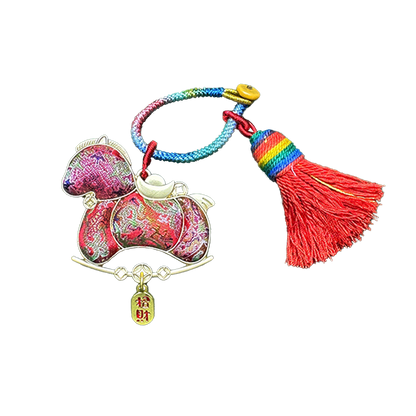 Shangjiukai Red "Bada Yun" Song Brocade Bag Charm 上久楷红八达晕宋锦包挂