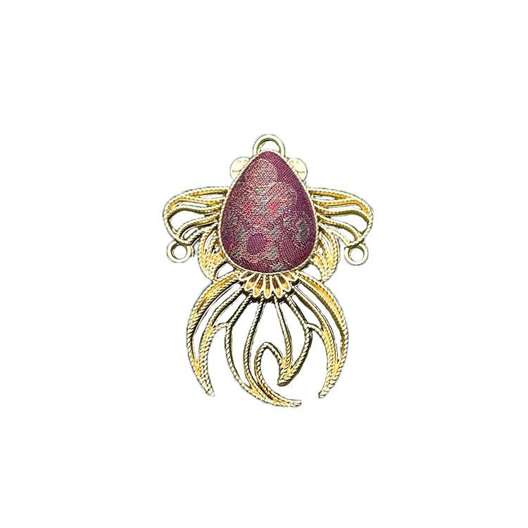 Ruyi & Treasure Flower Floating Light Brocade Brooch by Li Dexi 李德喜如意宝相花浮光锦胸针