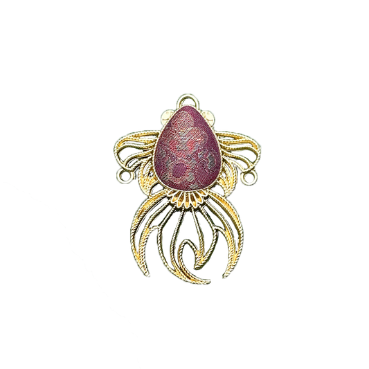 Ruyi & Treasure Flower Floating Light Brocade Brooch by Li Dexi 李德喜如意宝相花浮光锦胸针