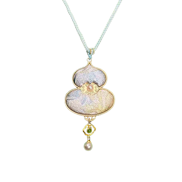 Fragrant Blossoms Song Brocade Necklace by Zhang Guoquan 张国权郁满天香宋锦项链