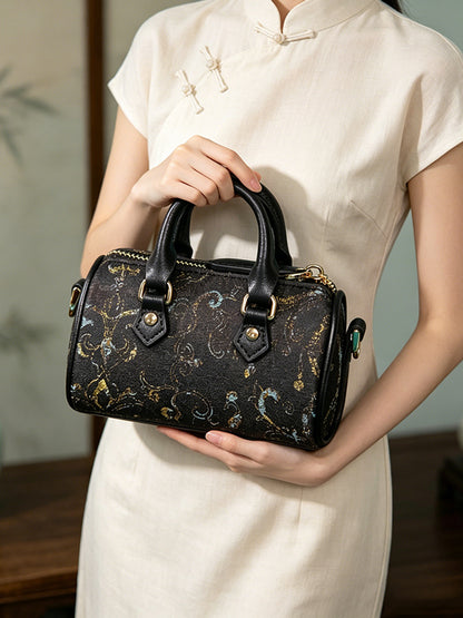Interlocking Lotus Pattern Song Brocade Handbag 缠枝莲纹宋锦手提包
