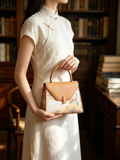 Wave Flower Pine Nishijin Weave Handbag | 澜花松西阵织手提包