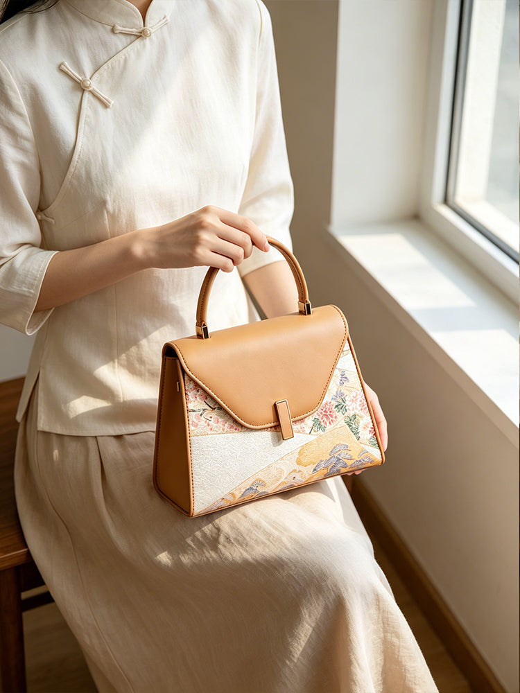 Wave Flower Pine Nishijin Weave Handbag | 澜花松西阵织手提包