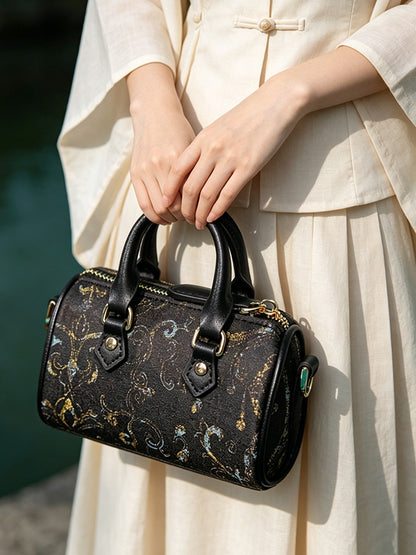 Interlocking Lotus Pattern Song Brocade Handbag 缠枝莲纹宋锦手提包