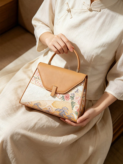 Wave Flower Pine Nishijin Weave Handbag | 澜花松西阵织手提包