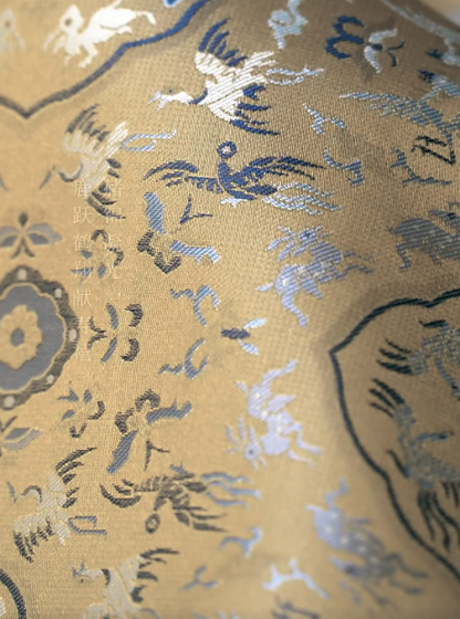 Crane & Deer Spring Song Brocade Gourd Crossbody Bag | 鹤鹿同春宋锦葫芦斜挎包