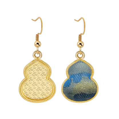 Song Brocade Earrings | Pisces Design by Qian Xiaoping 钱小萍双鱼座宋锦耳环