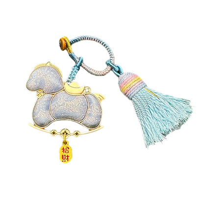 Li Dexi "Auspicious Clouds & Auspicious Snow" Song Brocade Bag Charm 李德喜祥云瑞雪宋锦包挂