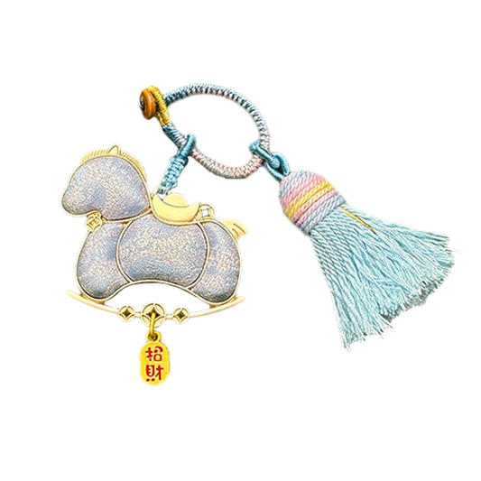 Li Dexi "Auspicious Clouds & Auspicious Snow" Song Brocade Bag Charm 李德喜祥云瑞雪宋锦包挂