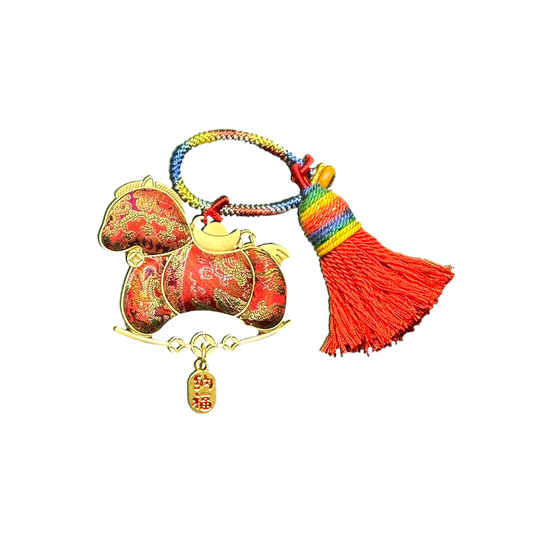 Shangjiukai Red "Bada Yun" Song Brocade Bag Charm 上久楷红八达晕宋锦包挂