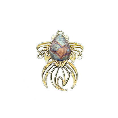 Fourfold Ruyi & Fortune Song Brocade Brooch by Li Dexi 李德喜四合如意纳财宋锦胸针