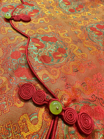 Song Brocade Waistcoat・Exquisite Lychee Motif 玲珑荔枝宋锦马甲