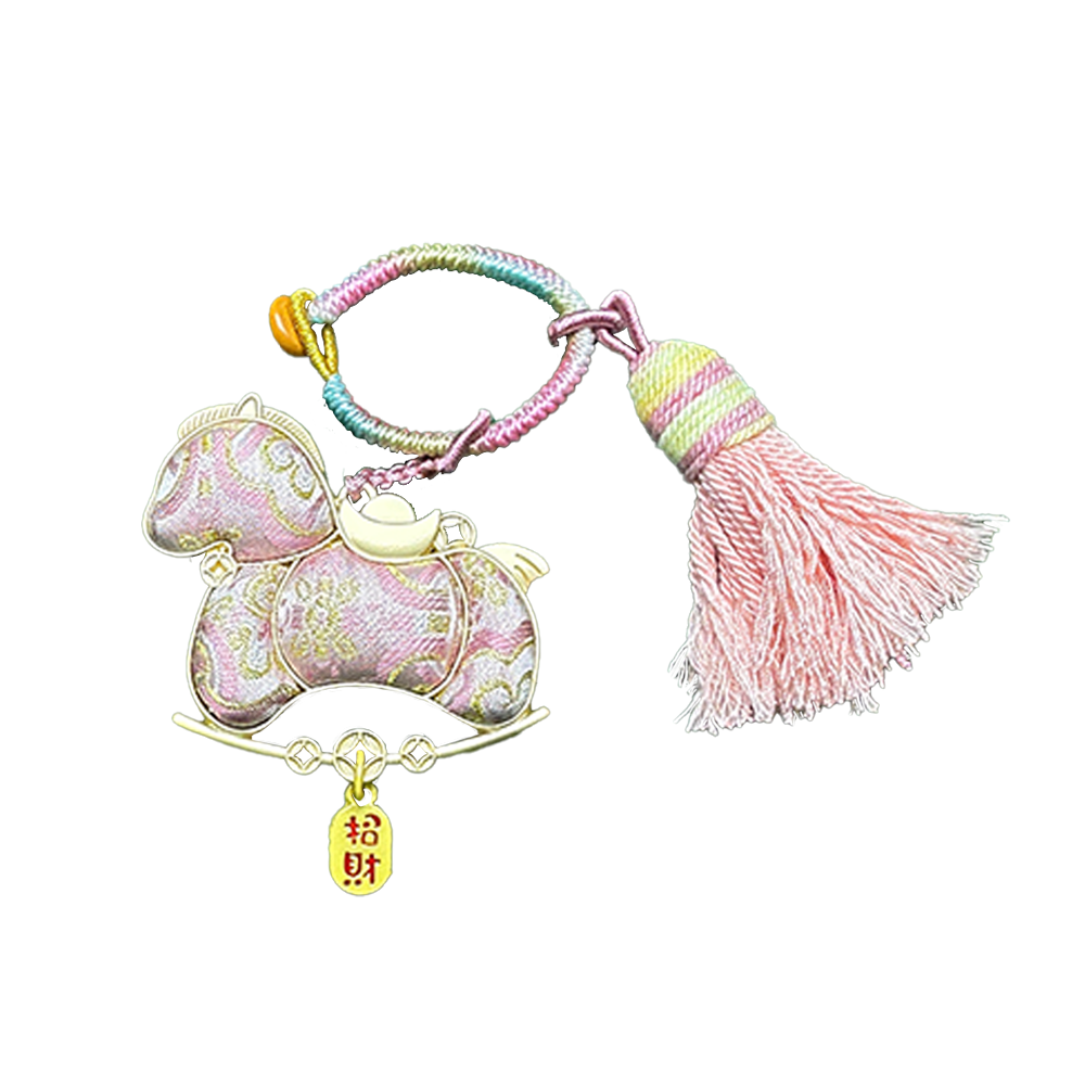 Shangjiukai Pink "Dingsheng Pattern" Song Brocade Bag Charm 上久楷粉色定胜纹宋锦包挂
