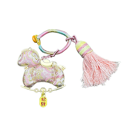 Shangjiukai Pink "Dingsheng Pattern" Song Brocade Bag Charm 上久楷粉色定胜纹宋锦包挂