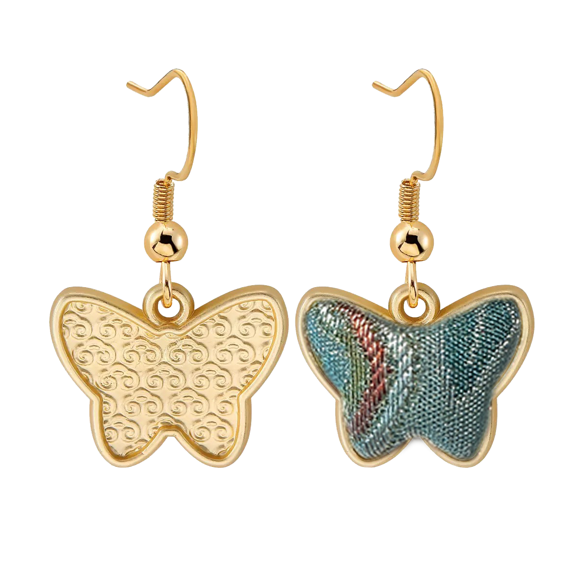 Sanma Song Brocade Handmade Earrings | Phoenix & Treasure Flower 三马凤凰宝相花宋锦手工耳环