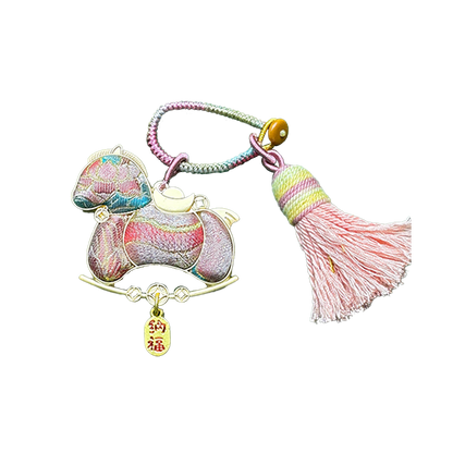 Li Dexi "Leaping Carp" Song Brocade Bag Charm 李德喜鱼跃龙门宋锦包挂