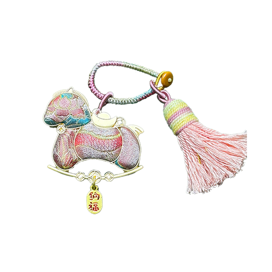 Li Dexi "Leaping Carp" Song Brocade Bag Charm 李德喜鱼跃龙门宋锦包挂