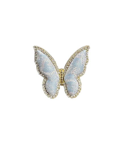 Li Dexi Auspicious Clouds &amp; Blessed Snow Song Brocade Butterfly Ring | 李德喜祥云瑞雪宋锦蝴蝶戒指