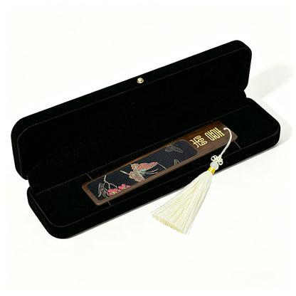 Four Gentlemen Song Brocade Bookmark by Zhang Guoquan 张国权四君子宋锦书签