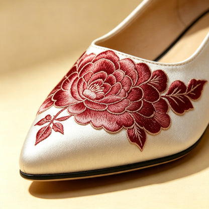 Custom Handcrafted Vintage Satin High Heels | 定制老缎复古高跟鞋