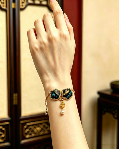 Shangjiukai Banana Leaf Motif Song Brocade Bracelet | 上久楷蕉叶连宋锦手链