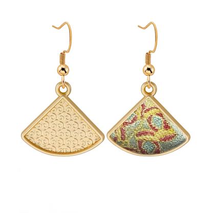 Song Brocade Earrings | Yuqionglou, Auspicious Brocade Motif 玉琼楼锦瑞纹宋锦耳环