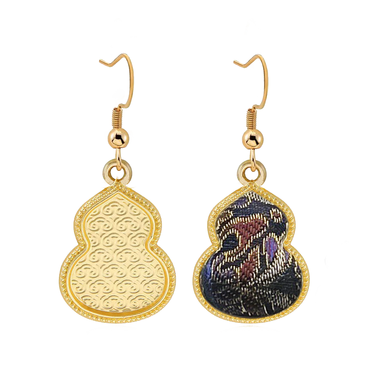 Song Brocade Earrings | Blue Horse & Blessing Pattern, by Qian Xiaoping 钱小萍蓝色马上有福宋锦耳环