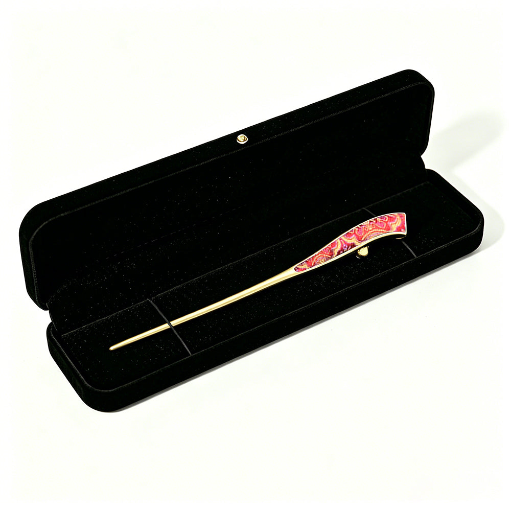 Red Victory Pattern Song Brocade Hairpin · Yu Jiutian 御九天红色定胜纹宋锦发簪