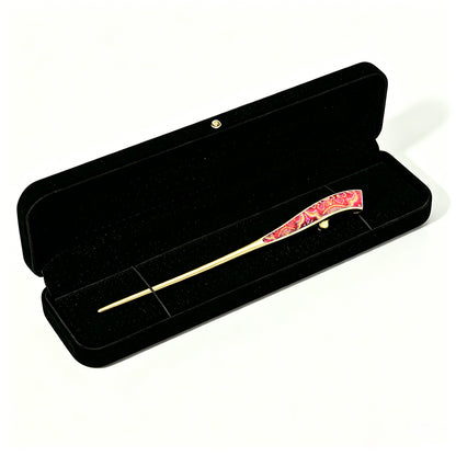 Red Victory Pattern Song Brocade Hairpin · Yu Jiutian 御九天红色定胜纹宋锦发簪