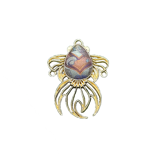Fourfold Ruyi & Fortune Song Brocade Brooch by Li Dexi 李德喜四合如意纳财宋锦胸针