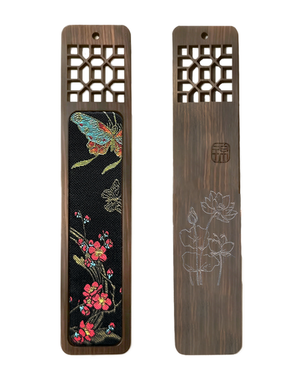 Four Gentlemen Song Brocade Bookmark by Zhang Guoquan 张国权四君子宋锦书签