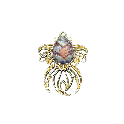 Fourfold Ruyi & Fortune Song Brocade Brooch by Li Dexi 李德喜四合如意纳财宋锦胸针