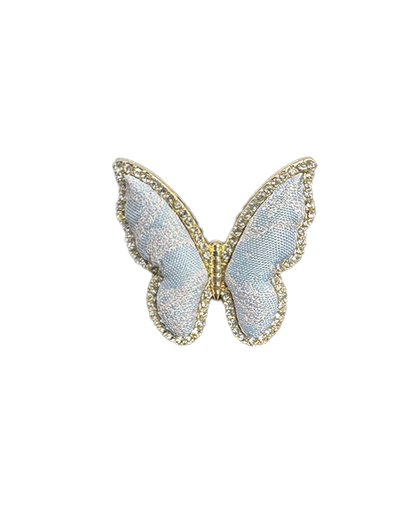 Li Dexi Auspicious Clouds &amp; Blessed Snow Song Brocade Butterfly Ring | 李德喜祥云瑞雪宋锦蝴蝶戒指