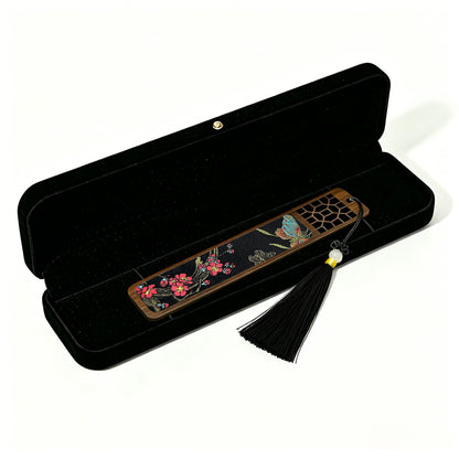 Four Gentlemen Song Brocade Bookmark by Zhang Guoquan 张国权四君子宋锦书签