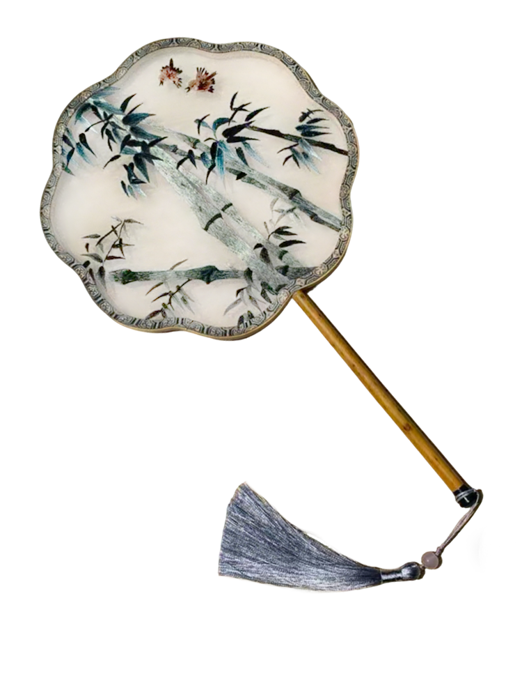 Bamboo for Ascending Fortune Suzhou Embroidery Round Fan节节高升苏绣团扇