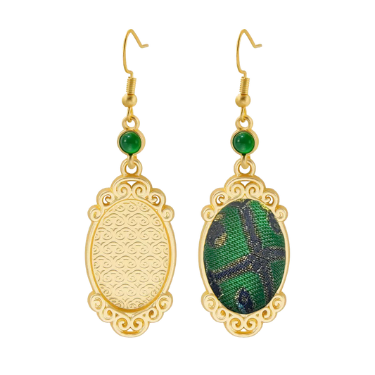 Shangjiukai Badayun Song Brocade Earrings 上久楷四达晕宋锦耳环