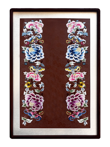 Colorful Butterfly & Peony Peking Stitch Suzhou Embroidery Wall Hanging 彩蝶牡丹打籽绣苏绣挂画