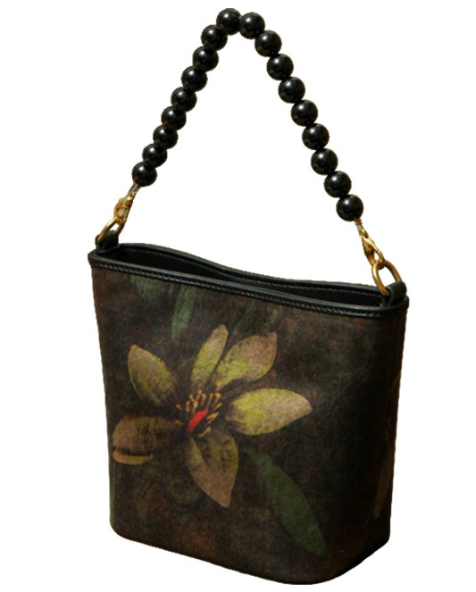 Heavy Satin Gambiered Guangdong Silk Shoulder Bag 重缎香云纱手提包
