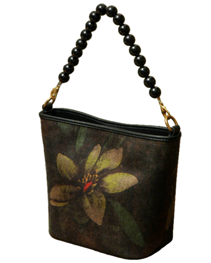 Heavy Satin Gambiered Guangdong Silk Shoulder Bag 重缎香云纱手提包