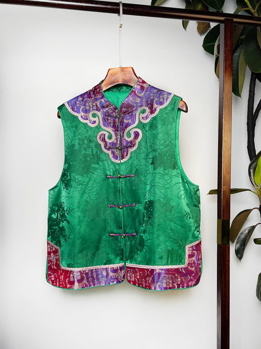 Shu Brocade Waistcoat・Sanxingdui Dragon Pattern Spliced Design 三星堆龙纹拼蜀锦马甲